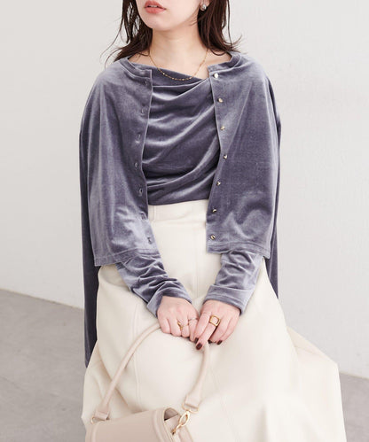 亮片天鵝絨垂墜感套頭衫