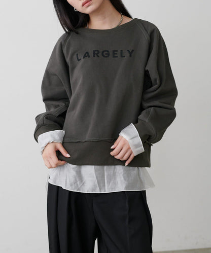 前後兩穿插肩袖字母印花衛衣