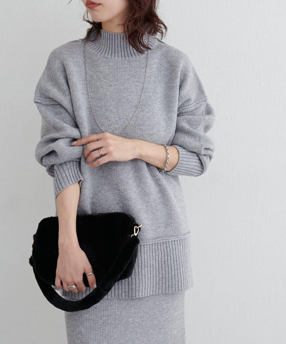 羊絨觸感雙面提花針織套頭衫