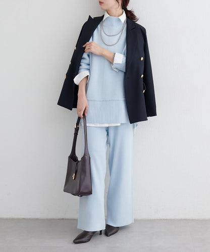 羊絨觸感羅紋針織褲