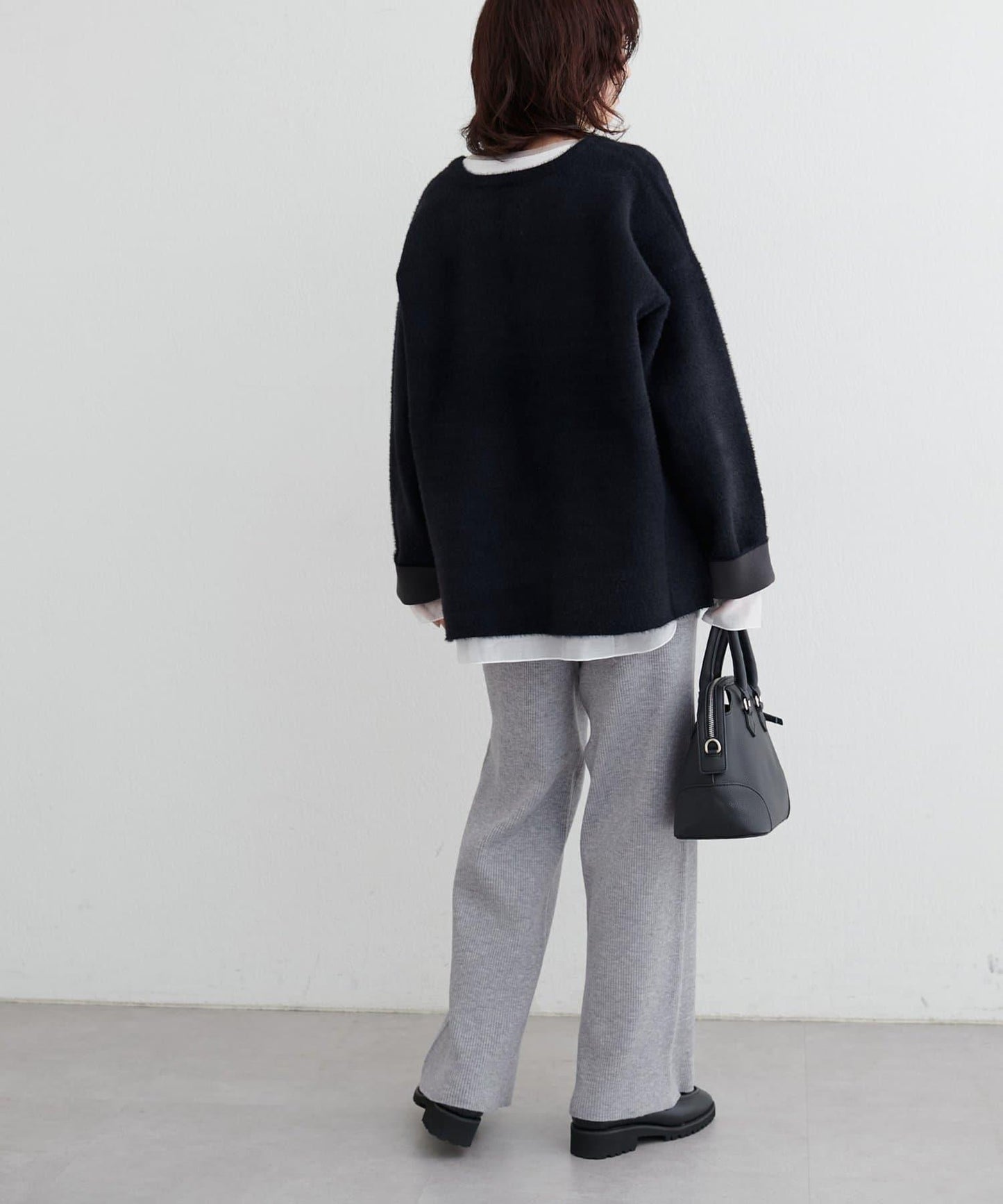 羊絨觸感羅紋針織褲