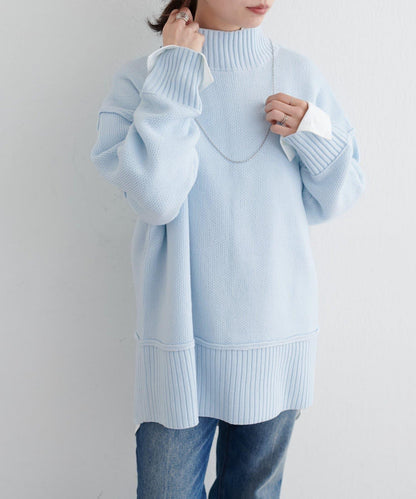 羊絨觸感雙面提花針織套頭衫