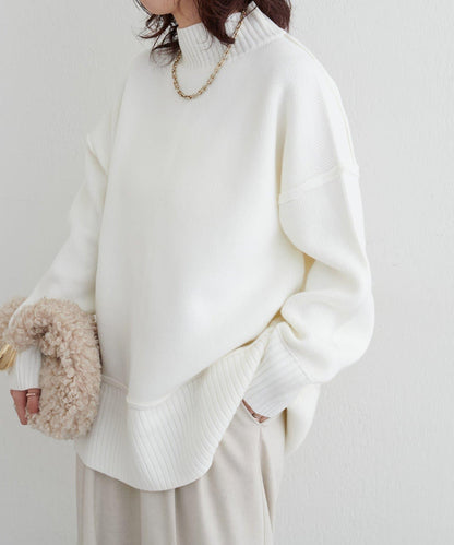 羊絨觸感雙面提花針織套頭衫