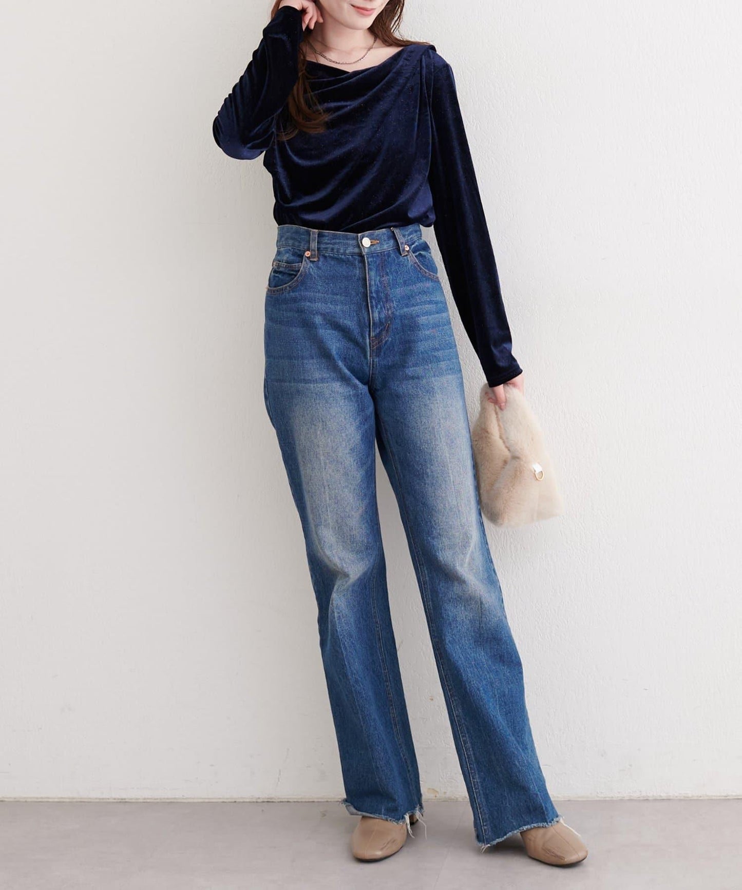 亮片天鵝絨垂墜感套頭衫