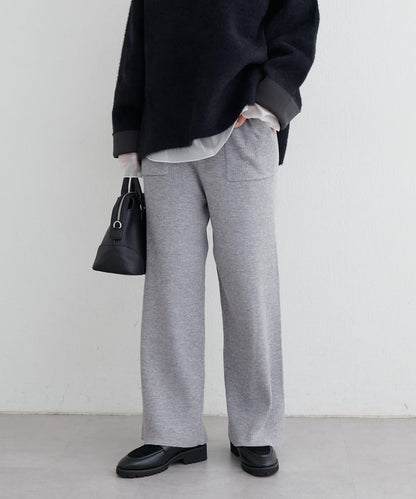 羊絨觸感羅紋針織褲