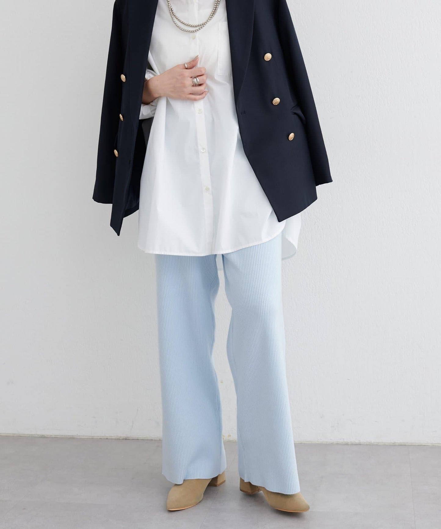 羊絨觸感羅紋針織褲