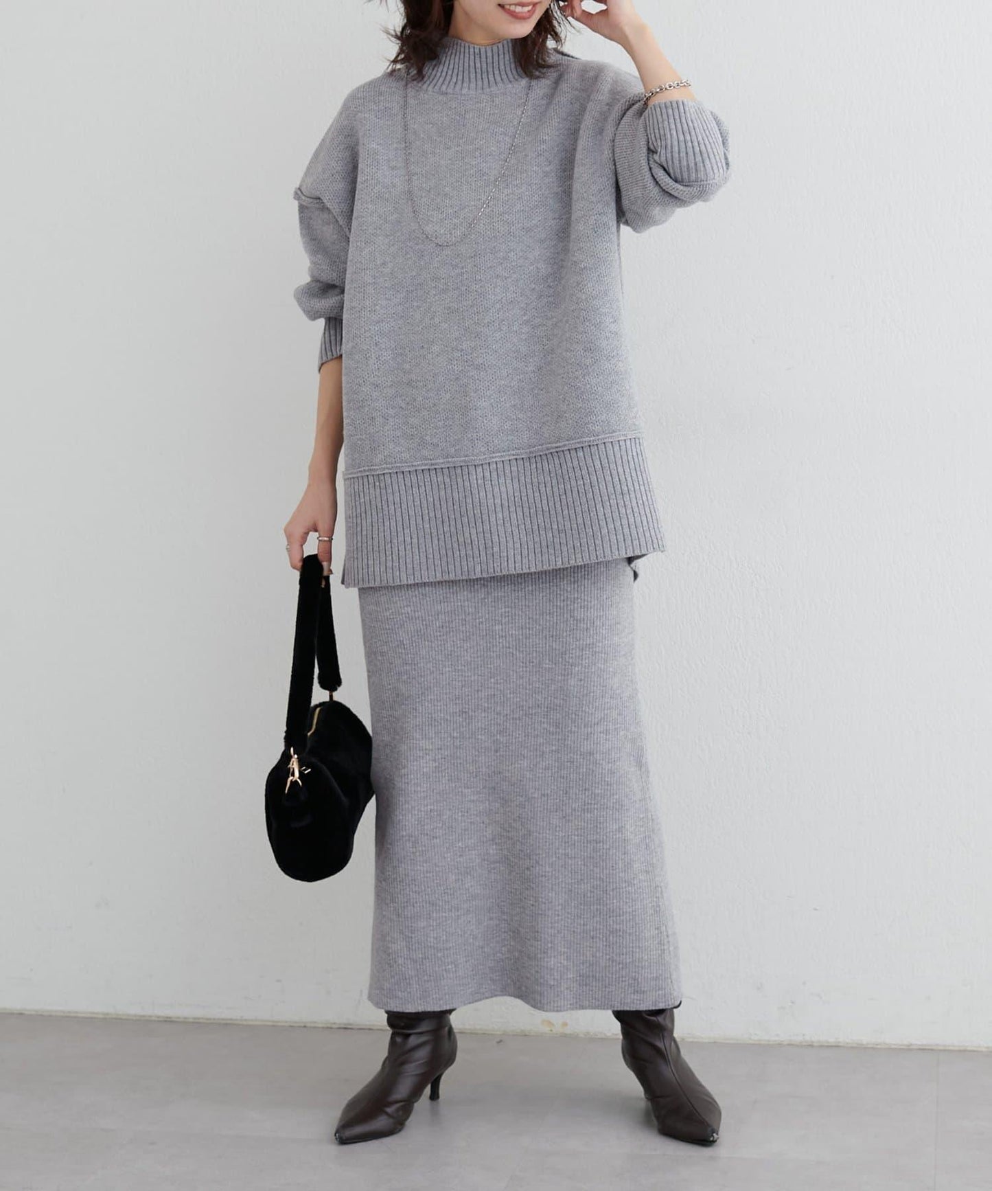 羊絨觸感雙面提花針織套頭衫