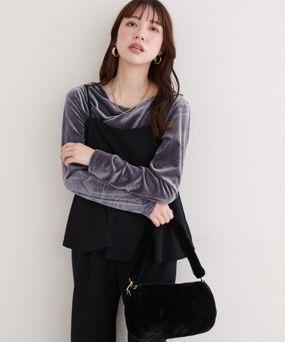 亮片天鵝絨垂墜感套頭衫