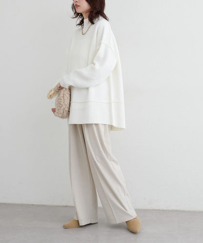 羊絨觸感雙面提花針織套頭衫