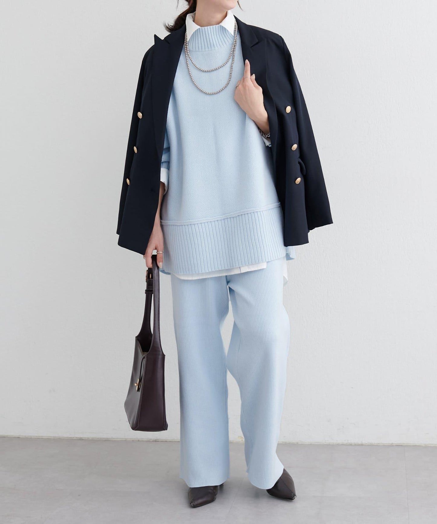 羊絨觸感雙面提花針織套頭衫