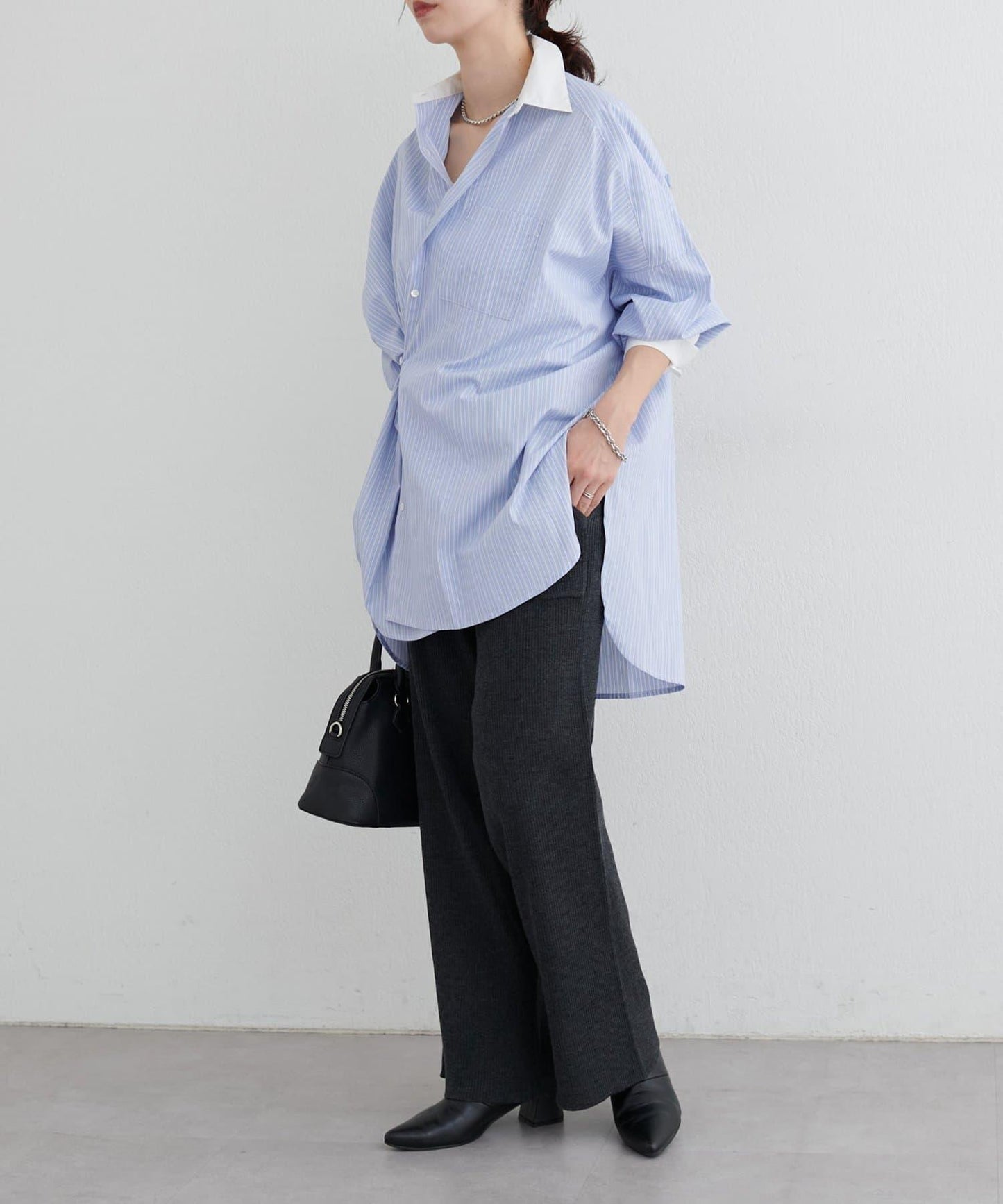 羊絨觸感羅紋針織褲