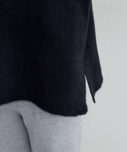 接結W面料羽毛紗針織套頭衫