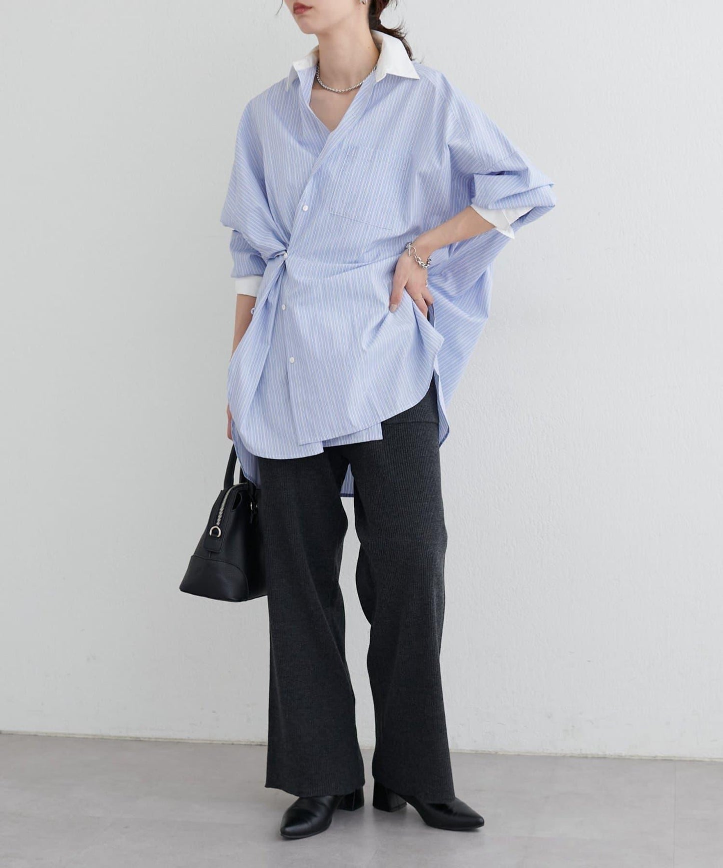 羊絨觸感羅紋針織褲