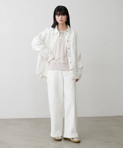 前後兩穿插肩袖字母印花衛衣