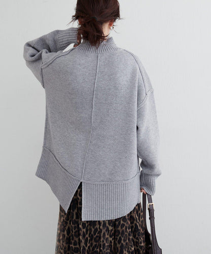 羊絨觸感雙面提花針織套頭衫