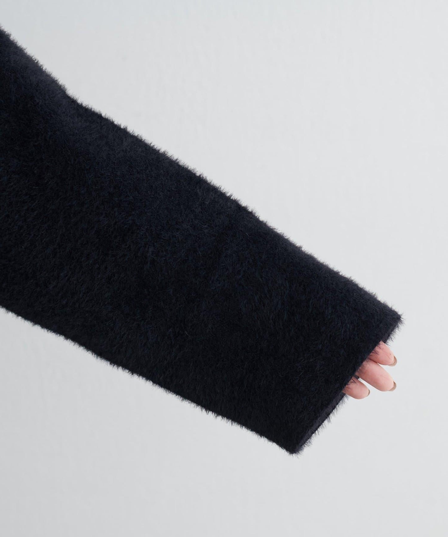 接結W面料羽毛紗針織套頭衫