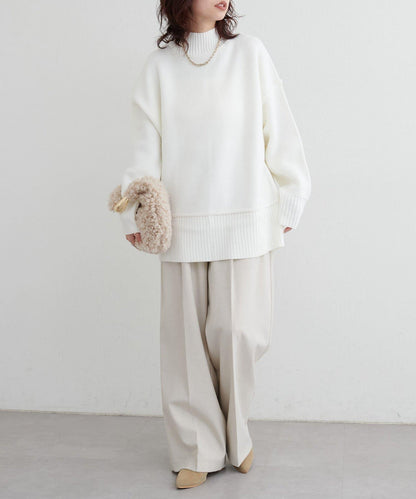 羊絨觸感雙面提花針織套頭衫