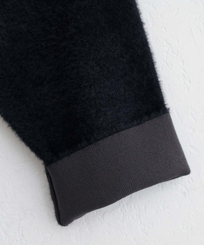 接結W面料羽毛紗針織套頭衫