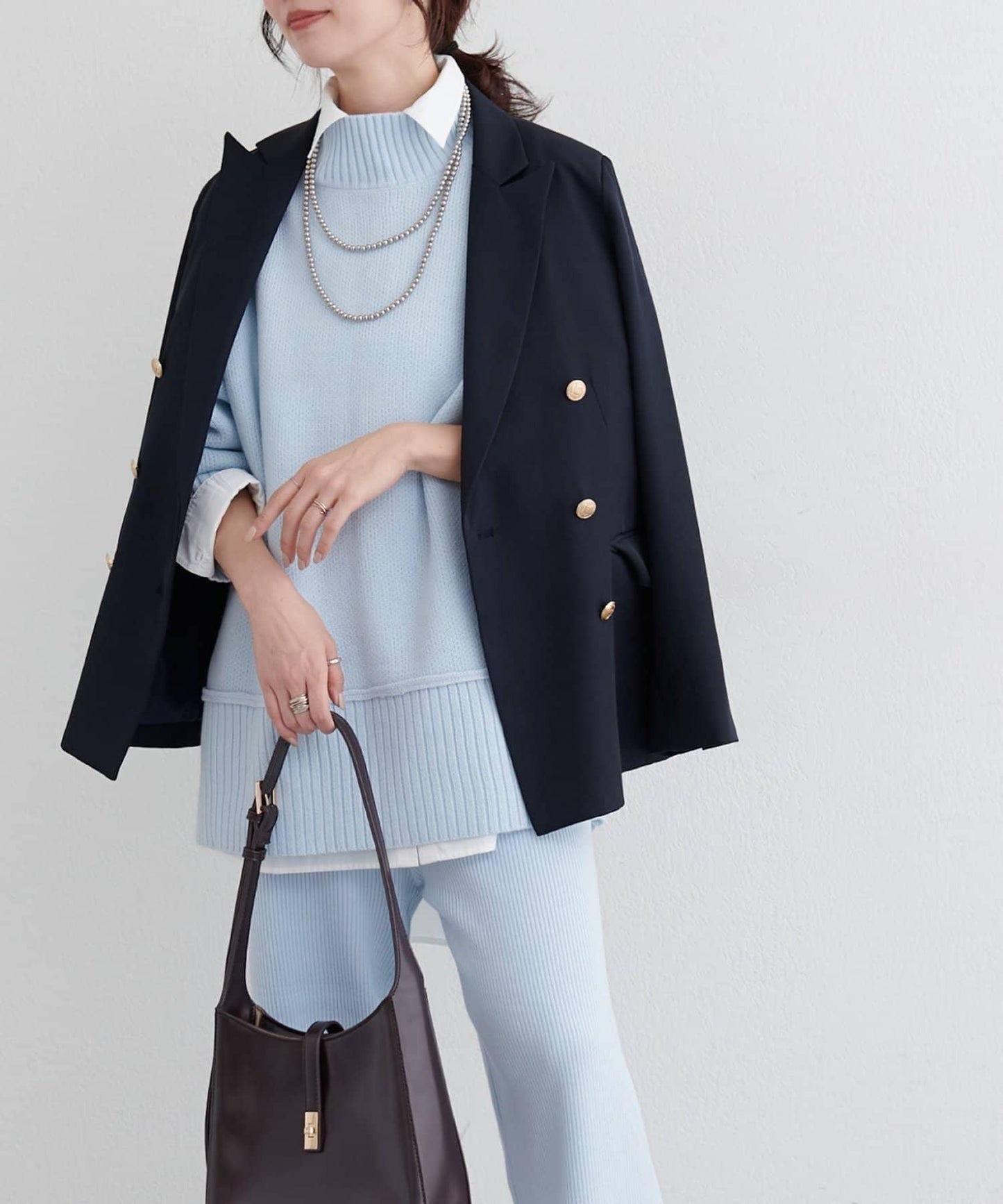 羊絨觸感雙面提花針織套頭衫