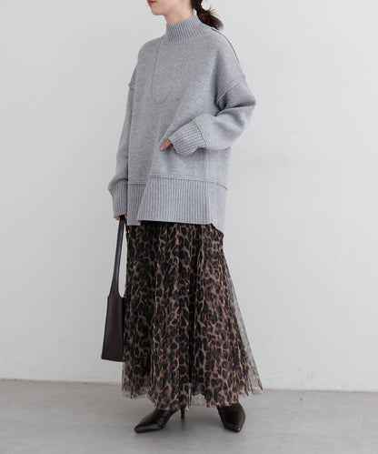 羊絨觸感雙面提花針織套頭衫