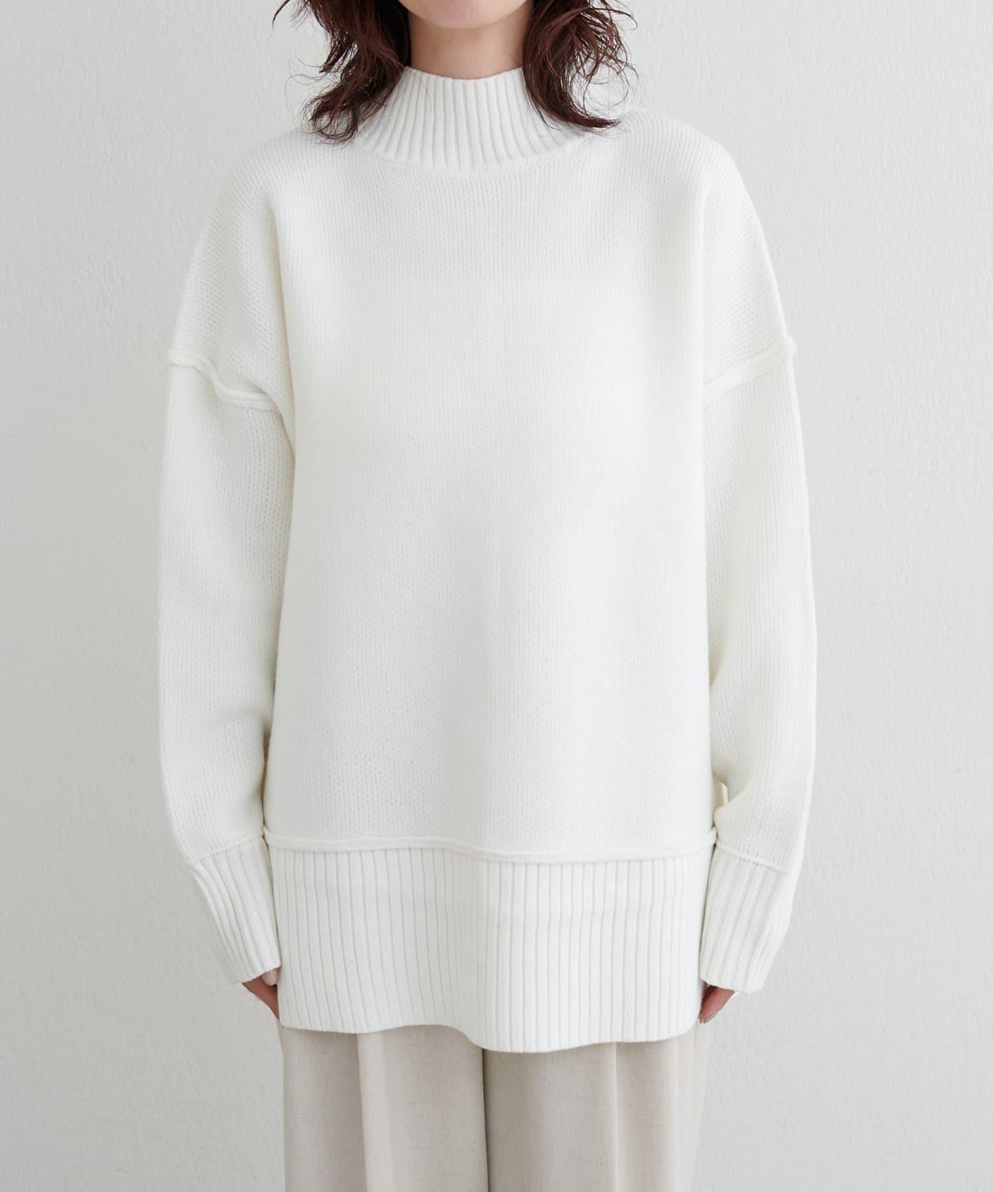 羊絨觸感雙面提花針織套頭衫