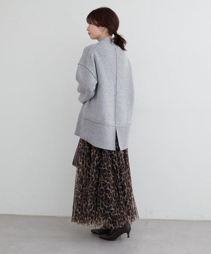 羊絨觸感雙面提花針織套頭衫