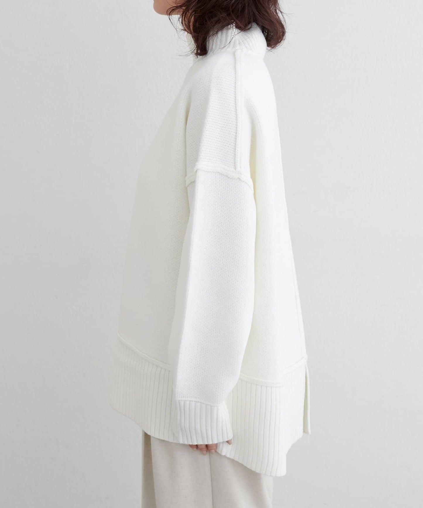 羊絨觸感雙面提花針織套頭衫