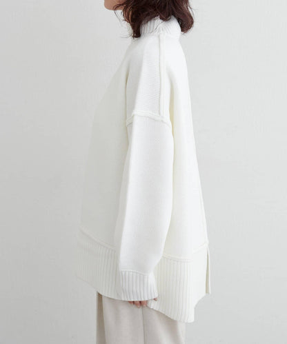 羊絨觸感雙面提花針織套頭衫