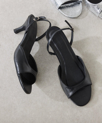 【PAPILLONNER/パピヨネ】金屬質感圓頭涼鞋