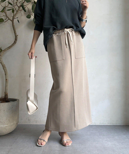 棉質箱型修身半身裙