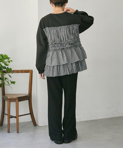 拼接荷葉邊襯衫衛衣【SUM1 STYLE(スミスタイル)】