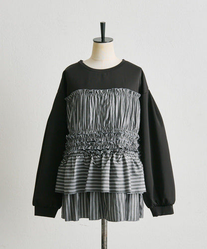 拼接荷葉邊襯衫衛衣【SUM1 STYLE(スミスタイル)】