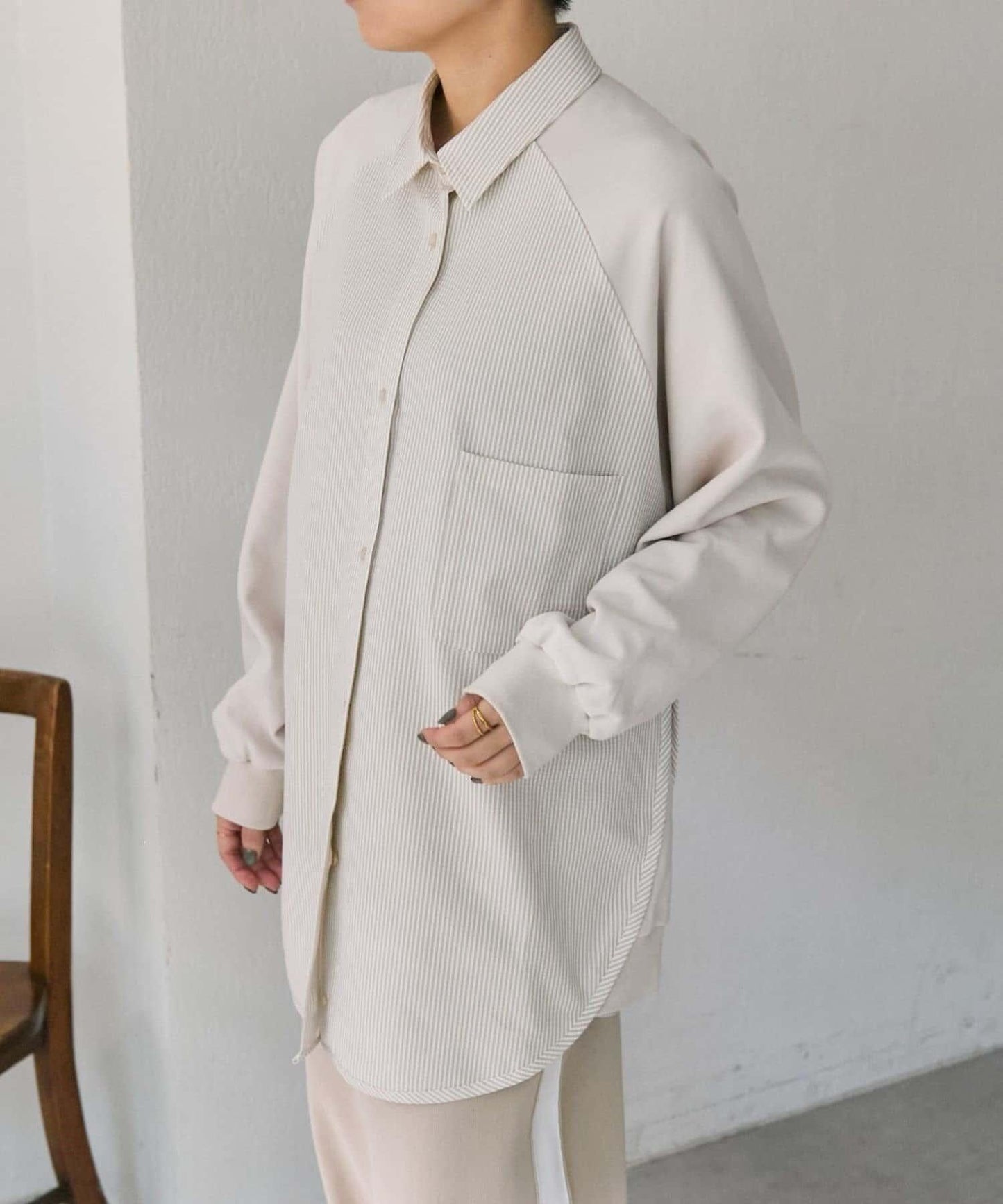 拼接衛衣襯衫【SUM1 STYLE(スミスタイル)】