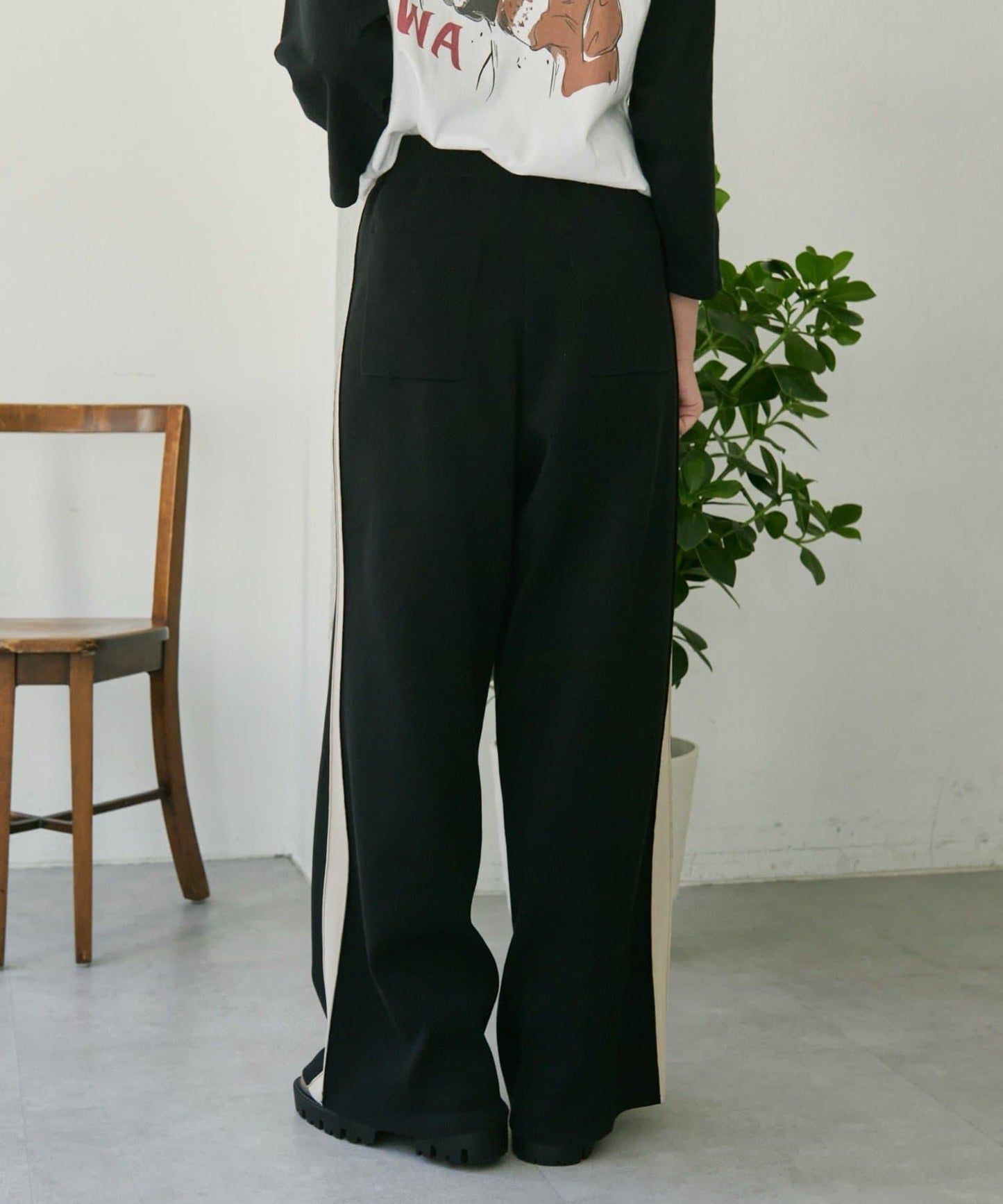 《ウエスト総ゴム/リラックス》針織休閒長褲【SUM1 STYLE(スミスタイル)】