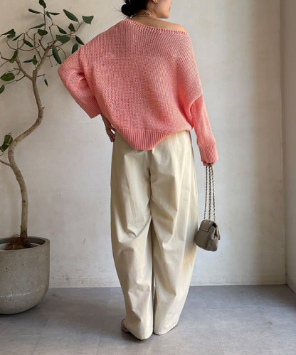 尼龍彈力褶皺束口褲