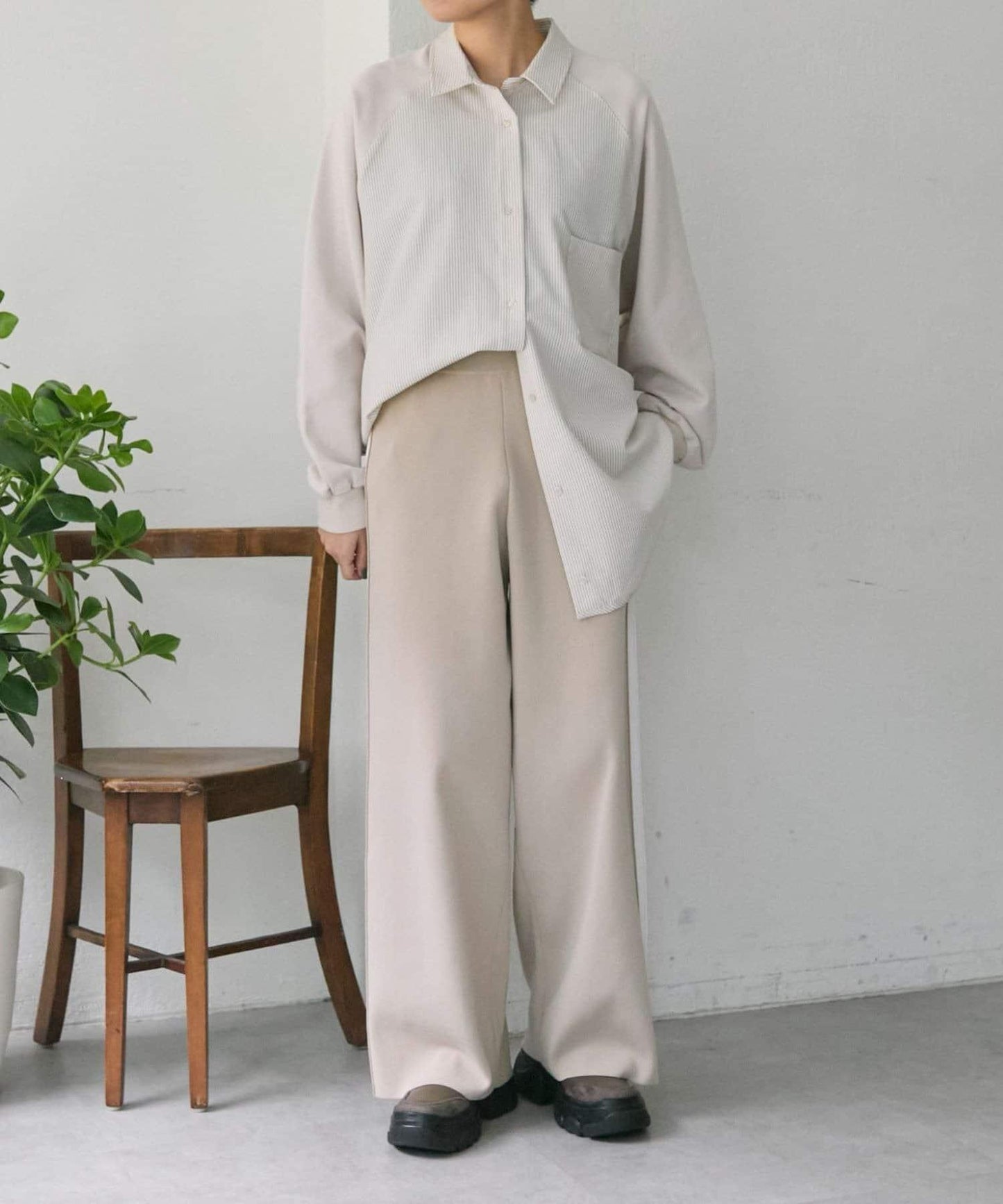 《ウエスト総ゴム/リラックス》針織休閒長褲【SUM1 STYLE(スミスタイル)】