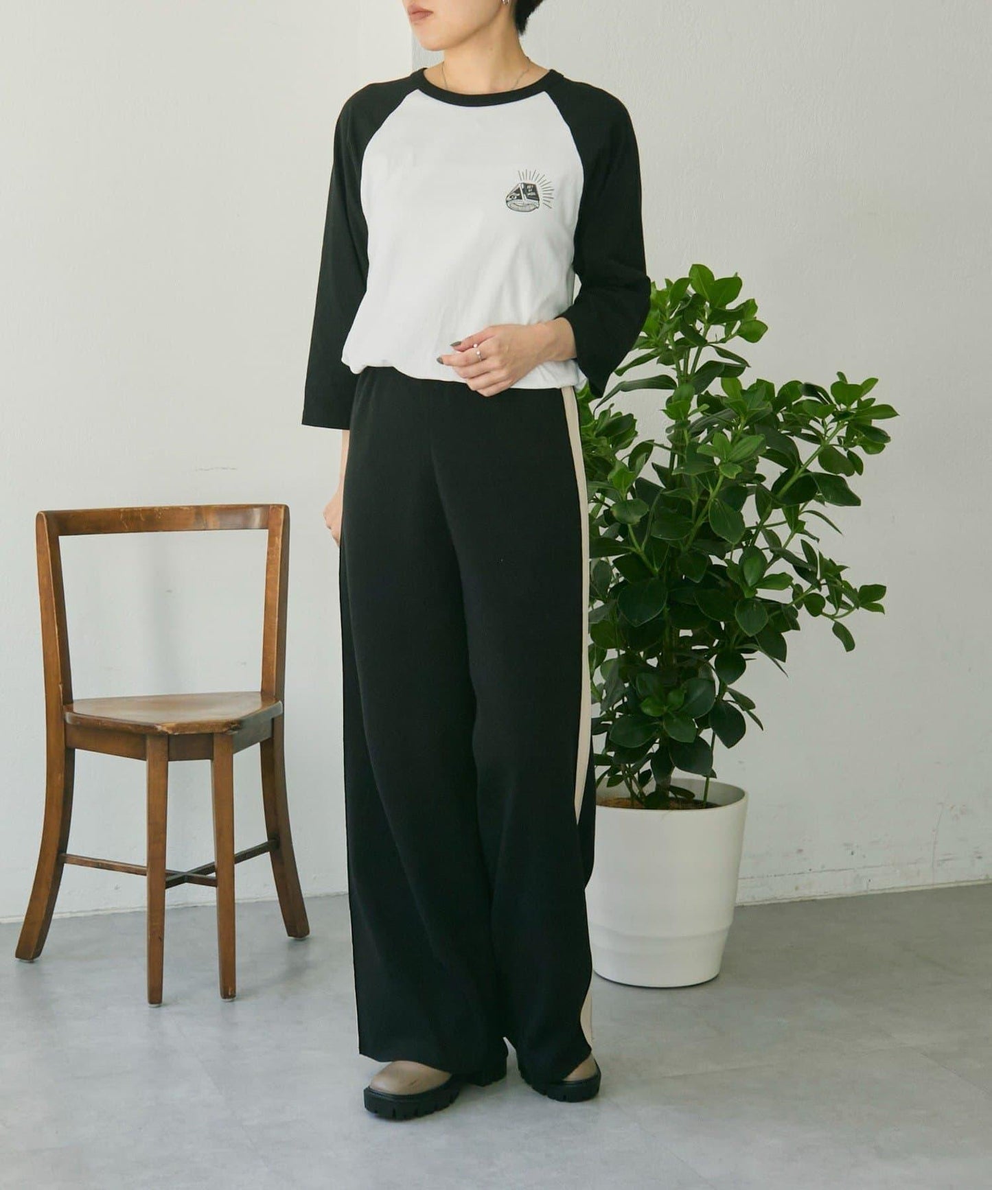 《ウエスト総ゴム/リラックス》針織休閒長褲【SUM1 STYLE(スミスタイル)】