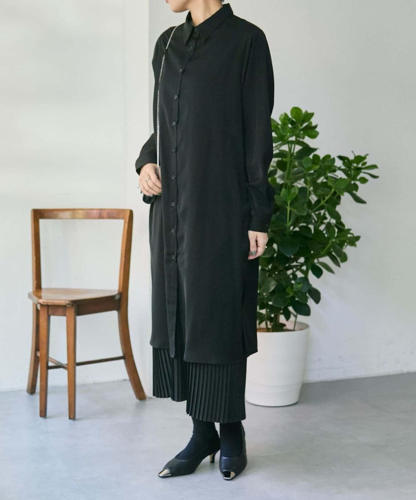 《オケージョン/3WAY/プリーツ》吊帶連衣裙套裝連衣裙【SUM1 STYLE(スミスタイル)】