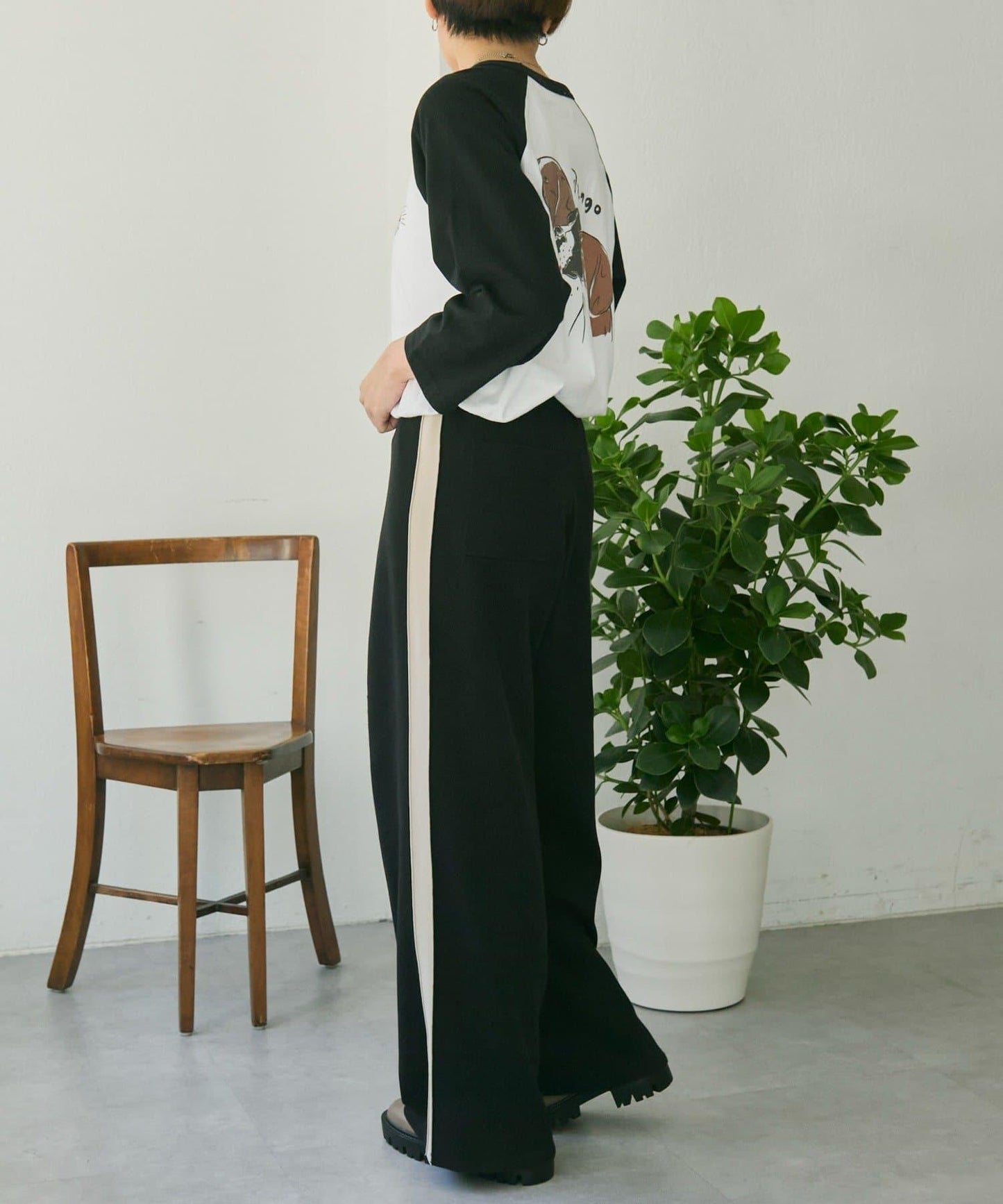 《ウエスト総ゴム/リラックス》針織休閒長褲【SUM1 STYLE(スミスタイル)】