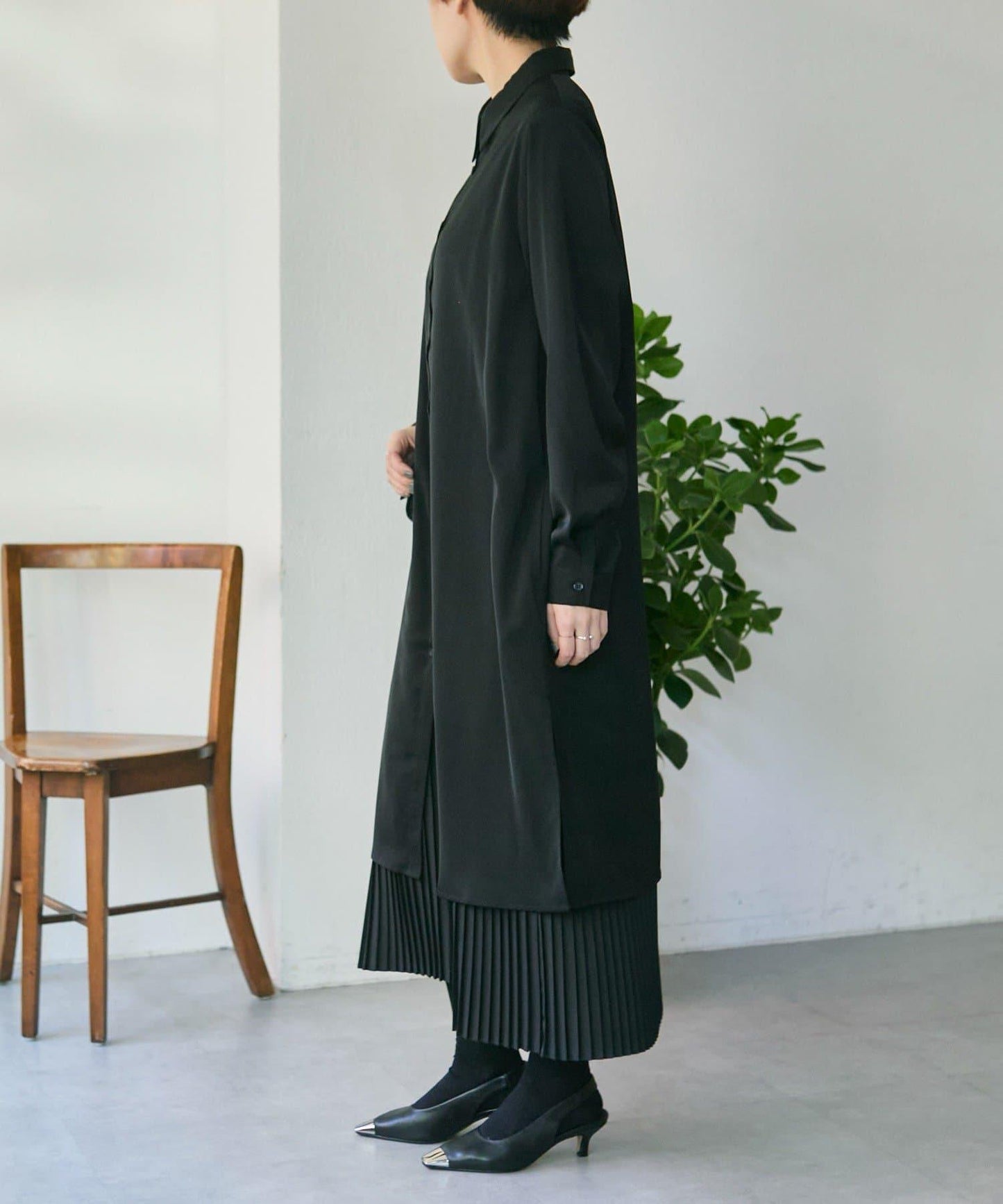 《オケージョン/3WAY/プリーツ》吊帶連衣裙套裝連衣裙【SUM1 STYLE(スミスタイル)】