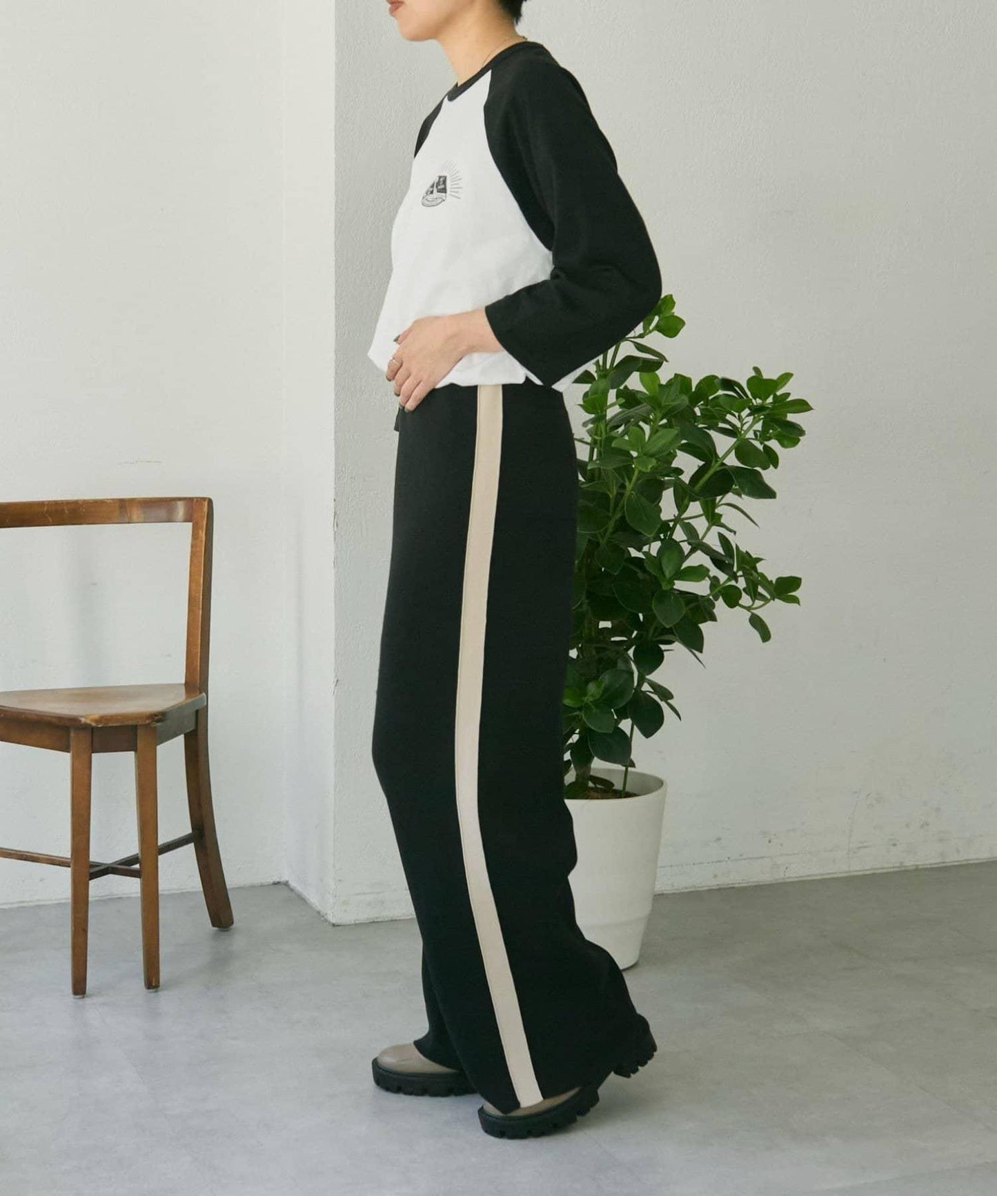 《ウエスト総ゴム/リラックス》針織休閒長褲【SUM1 STYLE(スミスタイル)】