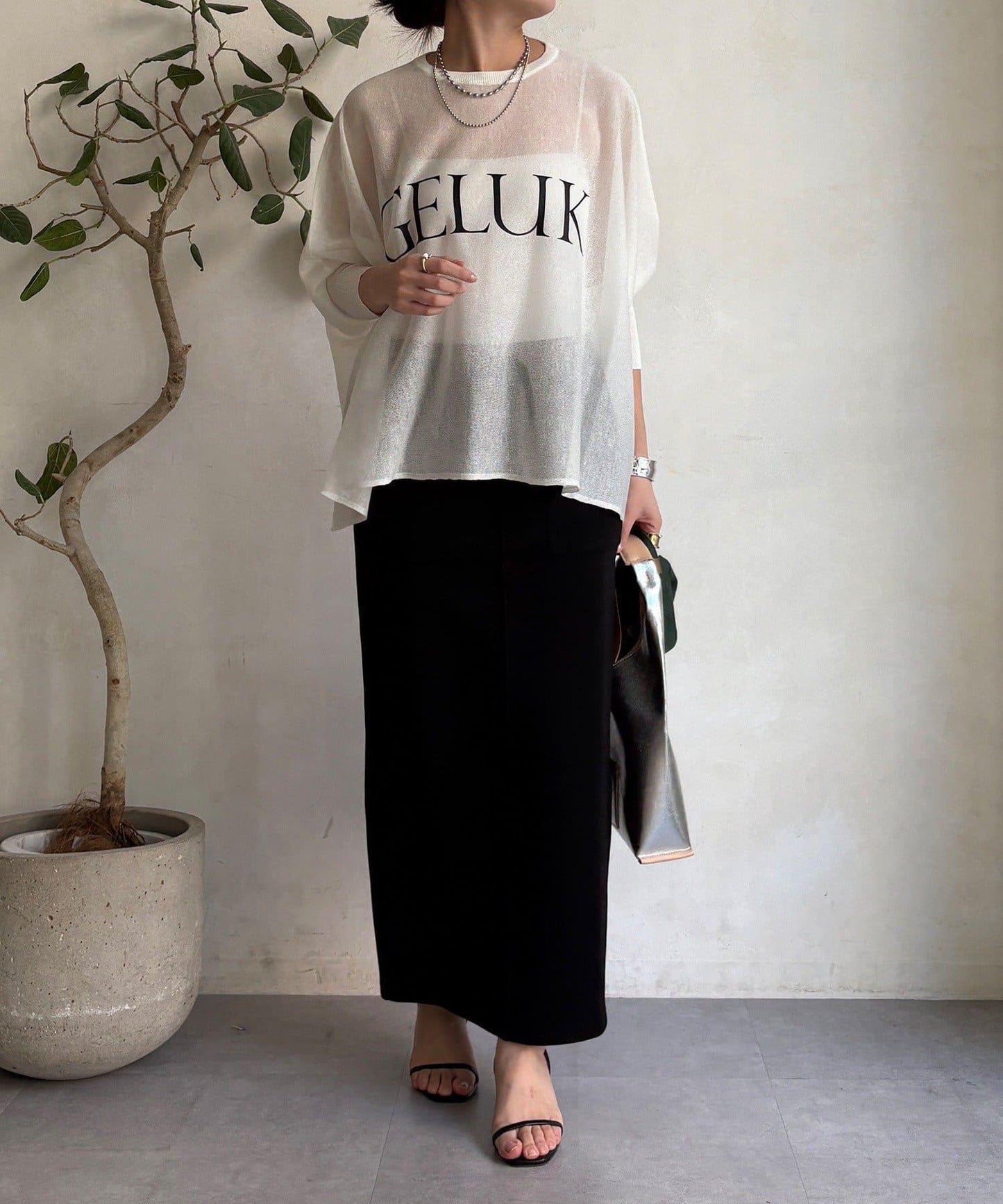 棉質箱型修身半身裙