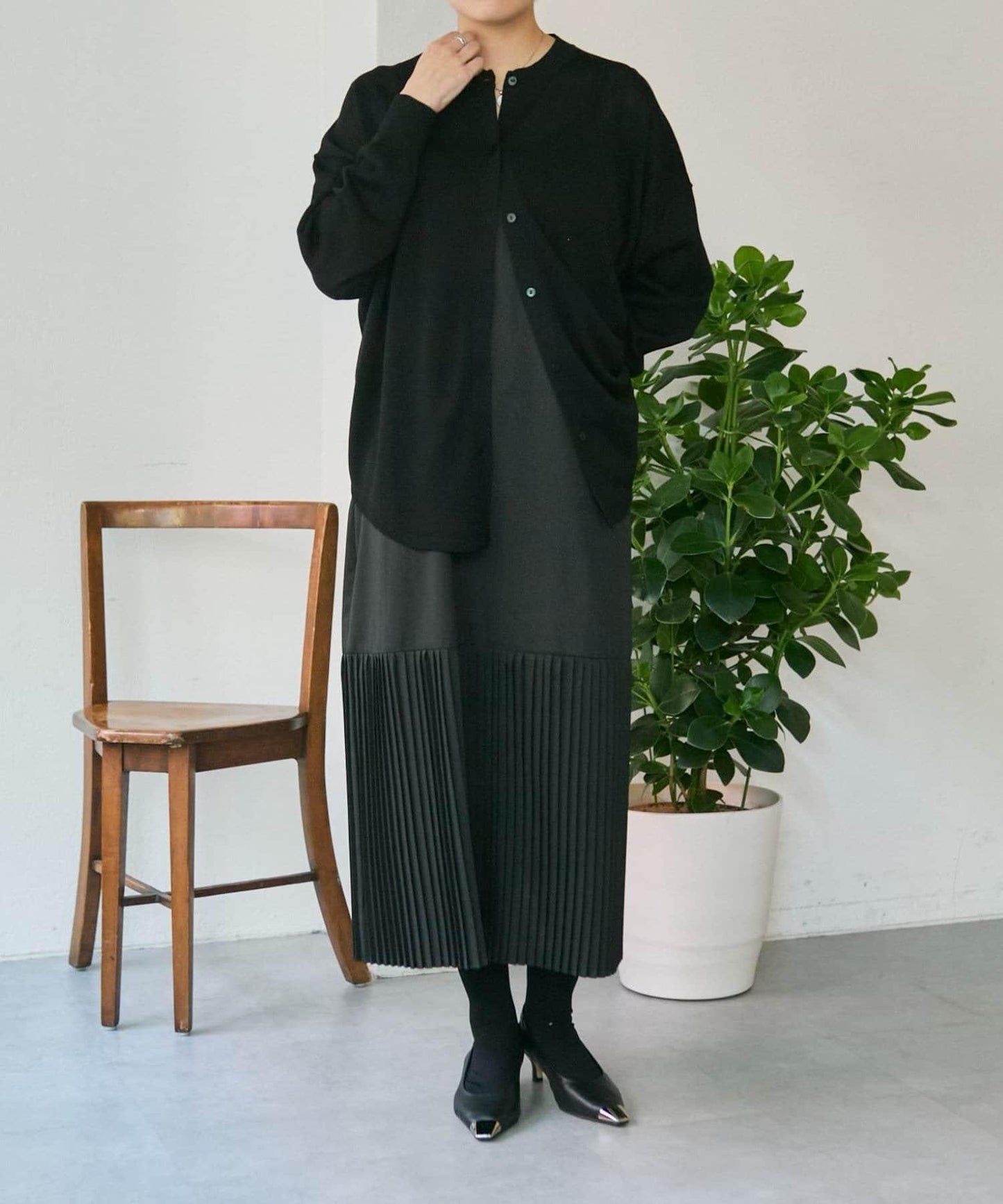 《オケージョン/3WAY/プリーツ》吊帶連衣裙套裝連衣裙【SUM1 STYLE(スミスタイル)】