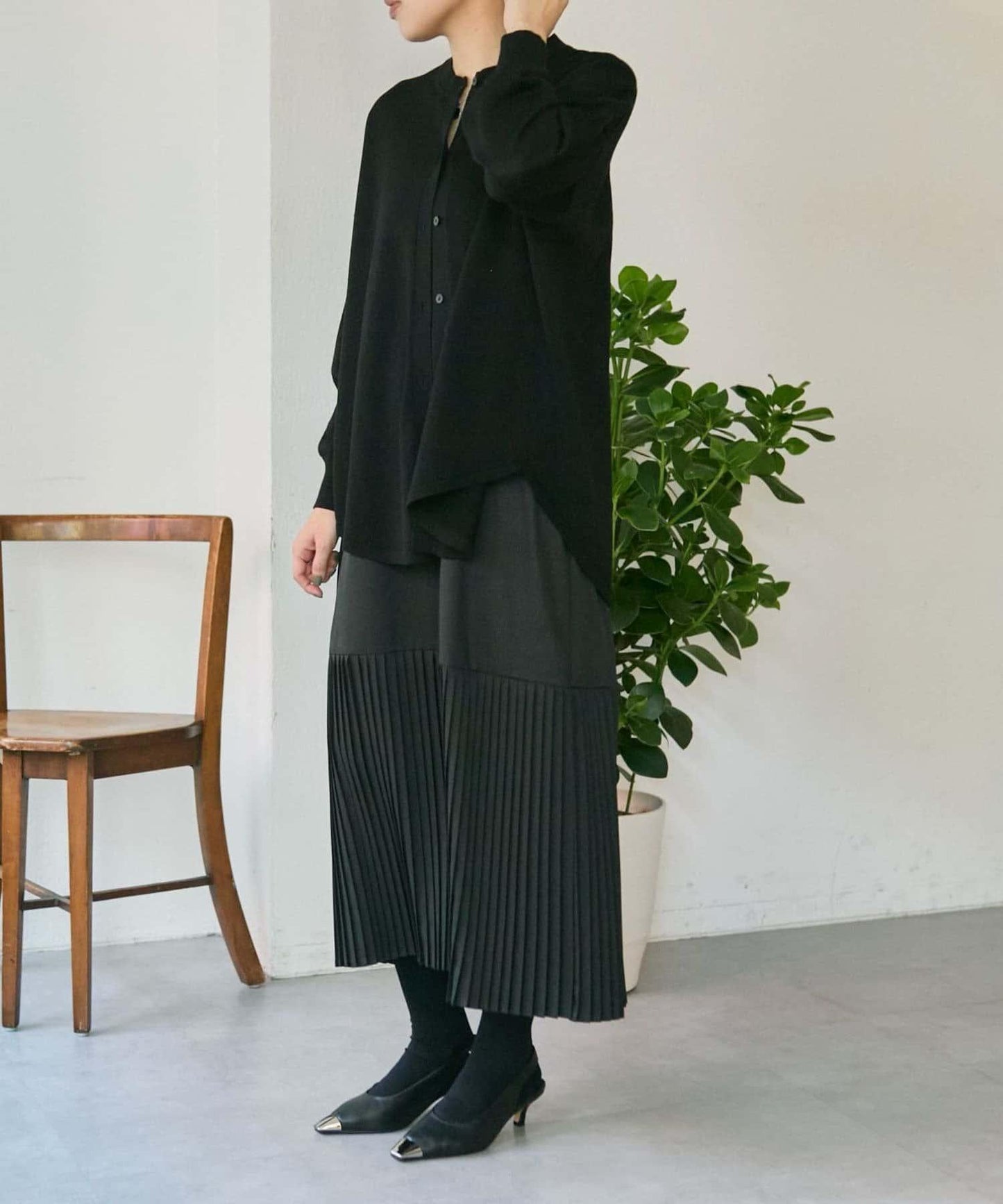 《オケージョン/3WAY/プリーツ》吊帶連衣裙套裝連衣裙【SUM1 STYLE(スミスタイル)】