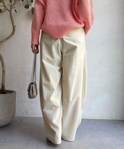 尼龍彈力褶皺束口褲