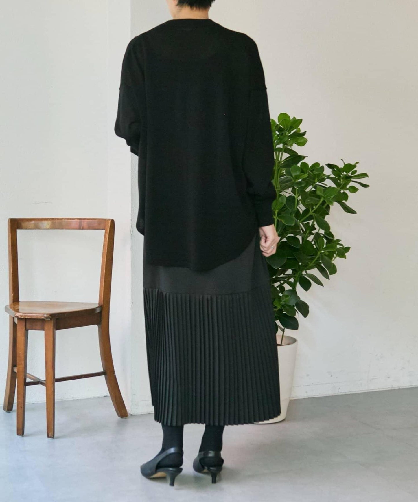 《オケージョン/3WAY/プリーツ》吊帶連衣裙套裝連衣裙【SUM1 STYLE(スミスタイル)】