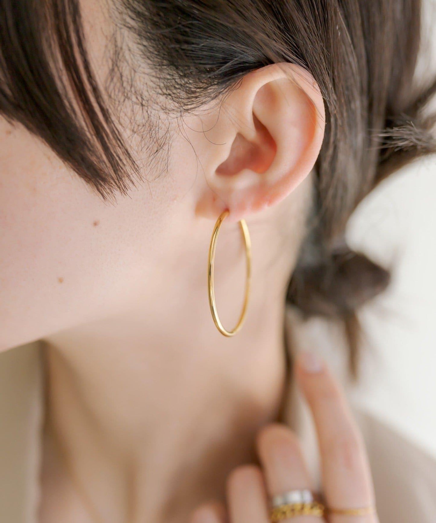 《インフルエンサーuchida企畫》不鏽鋼/44mm圓環耳環