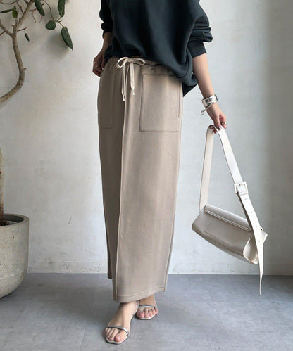 棉質箱型修身半身裙