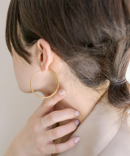 《インフルエンサーuchida企畫》不鏽鋼/44mm圓環耳環