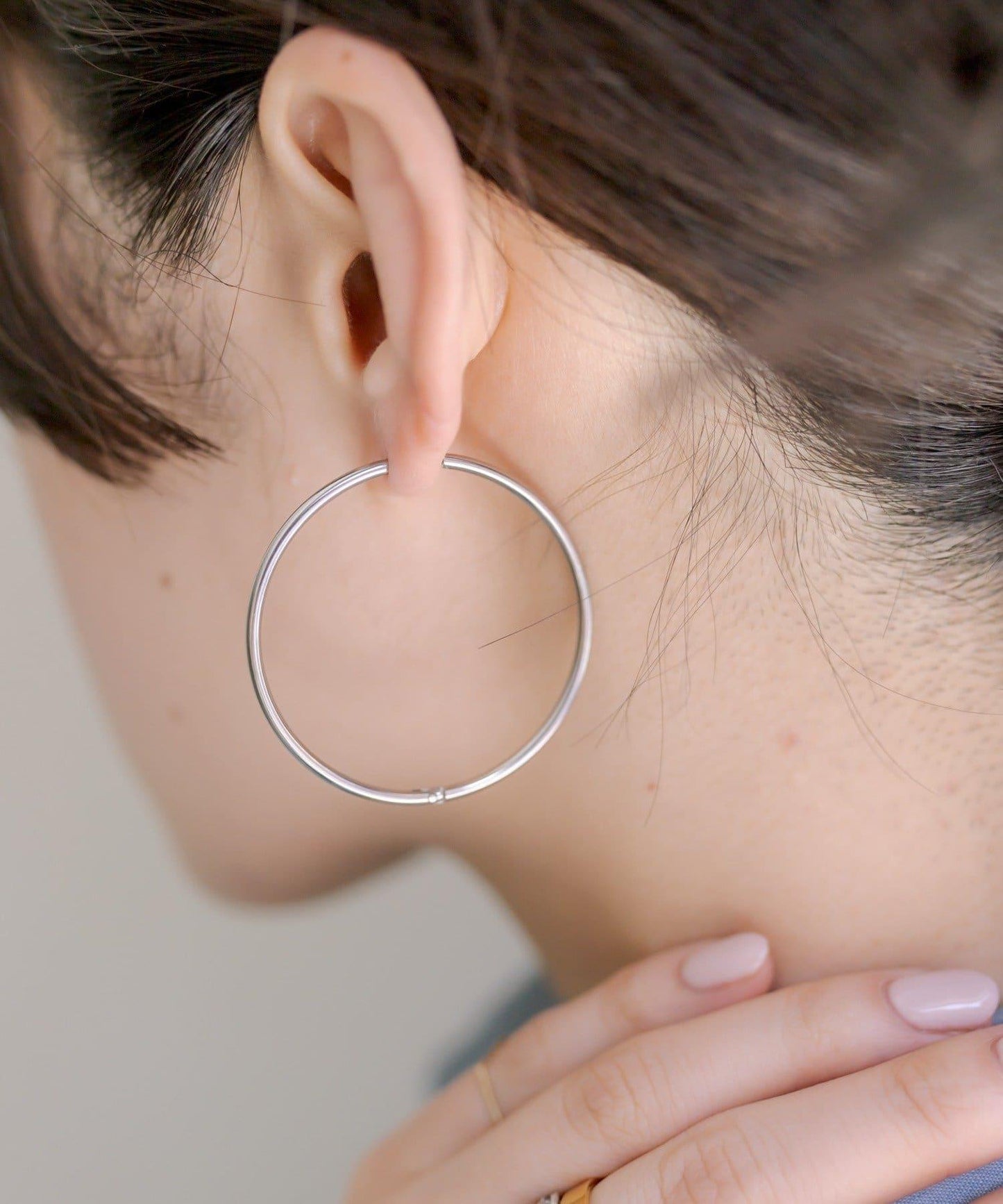 《インフルエンサーuchida企畫》不鏽鋼/44mm圓環耳環